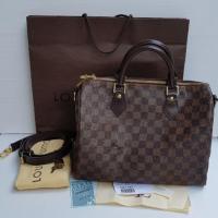 ราคา Used like new กระเป๋าสะพาย Louis vuitton LV speedy bandouliere Damier size 30 ปี 13 แท้ มือ 2 สภาพดีมาก (1536424913)