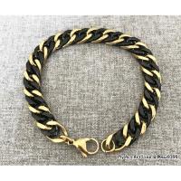 ราคา สร้อยข้อมือ สแตนเลส 8 mm เลสข้อมือ สีทองสลับดำ สร้อยข้อมือโซ่ สร้อยข้อมือแสตนเลส แท้ราคาถูก (2343609830)