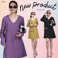 ราคา Mirrorsister 40111.1 เดรสสั้น คอวีแขนยาว ดีไซน์เรียบง่าย ช่วงลำตัวเป็นเดรสทรงAปล่อย ใส่ได้บ่อยทุกโอกาส (24058468266)