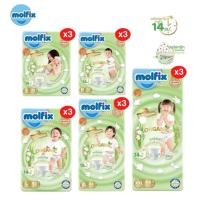 Molfix โมลฟิกซ์ เนเชอรัล แพ้นส์ กางเกงผ้าอ้อมเด็ก ขนาด S/M/L/XL/XXL/3XL x 3 แพ็ค