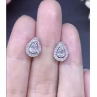 ราคา ต่างหูติดหูเพชรประกบทรงหยดน้ำ (14249608003)