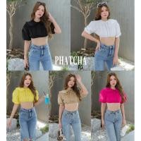 ราคา เสื้อท็อปเชิ้ตแขนตุ๊กตาแต่งคอปกต่อเชิงระบายลูกไม้ (22144484443)