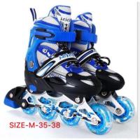 ราคา รองเท้าสเก็ต รองเท้าโรลเลอร์สเก็ต Skate Size M-35-38 สีน้ำเงิน 1คู่ (Roller Blade) (894021606)