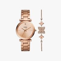 ราคา Fossil นาฬิกาข้อมือผู้หญิง Fossil Carlie Mini Rose Gold รุ่น ES4685SET (17272067186)