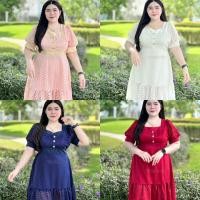 ราคา เดรสสาวอวบ อก38-44” ผ้าลูกไม้นิ่ม มีซับใน ลายสวยแต่งกระดุม ฮ831 (14298261793)