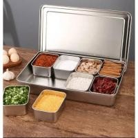 ราคา กล่องใส่เครื่องปรุงสแตนเลส 4ช่อง 6ช่อง 8ช่อง ที่ใส่เครื่องปรุง ถาดเครื่องปรุง--พร้อมส่ง (25635979045)