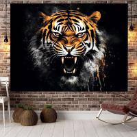 ราคา ผ้าติดผนัง ผ้าแขวนผนัง ผ้าแต่งห้อง ป้ายผ้า ธงแต่งห้อง ผ้าร้านกาแฟ ผ้ากั้นห้อง ของแต่งห้อง ผ้ามินิมอล INS Tiger Lion F03 (26671728586)