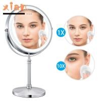 ราคา Xianen กระจกขยาย 10 เท่า สองด้าน ทรงกลม พร้อมไฟ LED 8 นิ้ว สําหรับบ้าน ห้องน้ํา (19284215963)