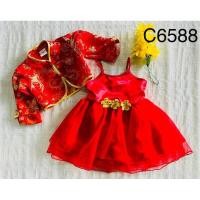 ราคา ชุดจีนเด็กสีแดงเดรสกระโปรงฟู#แฟชั่นจีนเด็ก (8213561392)