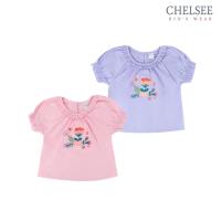 ราคา Chelsee เสื้อคอกลม ปักลายดอกไม้ ไหล่สโลป แขนตุ๊กตา ผ้า 100%Cotton อายุ 1.5-10ปี เด็กผู้หญิง เสื้อผ้าเด็กโต รุ่น 238165 (41254393726)