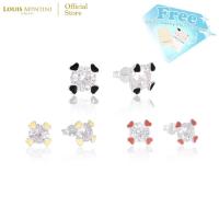 ราคา Louis Montini (Jewelry) Sterling Silver 925 Earrings ต่างหูเงินแท้ 92.5% ต่างหูผู้หญิง รูปเพชรกับหัวใจ LJER64 (17583945933)