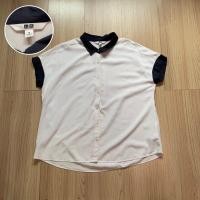 ราคา Uniqlo size M เสื้อเชิ้ตแขนสั้น สีขาวกรม (6449866112)