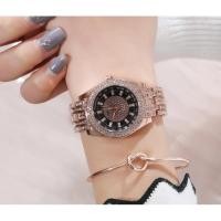 ราคา นาฬิกา GEDI ตัวเรือนและสายประดับเพชร สีพิงค์โกลด์หน้าปัดดำ -ของแท้ 100% กันน้ำได้ (แถมถ่านสำรอง 1 ก้อน) (1271966855)