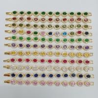 ราคา สร้อยข้อมือพลอยสี 6*8 ล้อมเพชร CZ ชุบทองไมครอน ยาว 7 นิ้ว (23114350637)