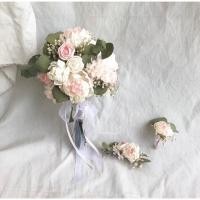 ราคา ช่อพรีเวดดิ้งโทนชมพูละมุน (2454075404)