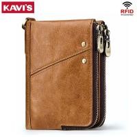 ราคา KAVIS ของแท้ 100% หนังผู้ชายกระเป๋าสตางค์ Rfid กระเป๋าสตางค์ขนาดเล็ก Portemonnee ชายสั้นกระเป๋าใส่เหรียญ PORTFOLIO ผู้ถือบัตรใหม่ (3568567181)