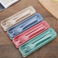 ราคา ชุดช้อน ส้อม และตะเกียบคู่ จากฟางข้าวสาลี แบบพกพา (5955526307)