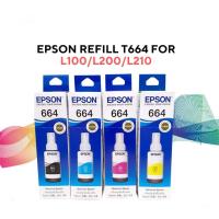 ราคา （มีกล่องอย） epson 664 ราคาถูกหมึกแท้ 100% หมึก หมึกเติม for ใช้กับปริ้นเตอร์ Epson L1300 / L310 / L210 / L220 / L360L145 (26186760158)