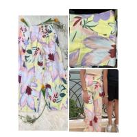 ราคา used. กางเกงทรงกระบอกลายดอก สีเหลืองพาสเทล size S (23067021153)