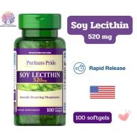 ราคา Puritan's Pride Soy Lecithin 520 mg ขนาด 100 Softgels (29136876768)