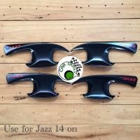 ราคา carfamily304 ﻿เบ้ากันรอยประตูสีดำเงาโลโก้แดง Jazz 2014-2018 (2277638392)