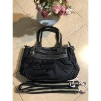 ราคา กระเป๋าถือผู้หญิง ผ้าสีดำแต่งน้ำตาล (14580584245)