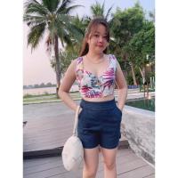 ราคา เสื้อกล้ามครอป ลายดอก แบรนด์ H&M Size M อก34-36 สภาพดี (22135391728)