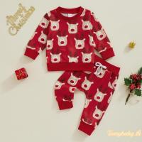 ราคา Tomybaby-เสื้อสเวตเตอร์แขนยาวพิมพ์ลายการ์ตูน Elk + กางเกงวอร์มเอวยางยืดชุดคริสต์มาสสําหรับเด็กผู้หญิง (27864177139)