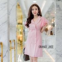 ราคา ชุดเดรส แขนฟรุ้งฟริ้ง สีชมพู สาวอวบ 3XL ป้ายนานา (15722867772)