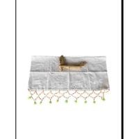 ราคา ธงงานบุญ ธงแจกและ หัวนาคไม้ ตุงผ้าขาว ตุงขาวห้อยลูกปัด ขนาดกว้าง 93 × 172 เซนติเมตร (42952273199)