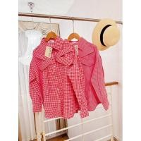 ราคา เสื้อเชิ้ตแขนยาว (โบว์ไขว้หน้า) ลายสก็อต แขนพอง (ผ้า Cotton) ✔️ (29320023209)