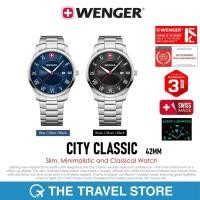ราคา Wenger CITY CLASSIC 42mm Slim, Minimalistic and Classical Watch นาฬิกา สวิสฯ (29061015305)
