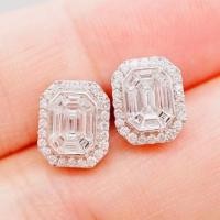 ราคา [ พร้อมส่ง ] ต่างหูเพชรแท้ ทองคำแท้18K (ทอง75.0%) เพชรแท้น้ำ100 เบลเยี่ยมคัต [18KPE1021] (24227683189)