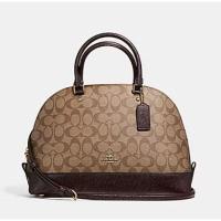 ราคา *Clearance* SIERRA SATCHEL IN SIGNATURE COATED CANVAS (COACH F21824) LIGHT GOLD/KHAKI โดมใบใหญ่ (28465896633)