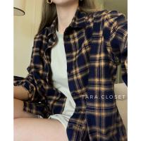 ราคา BA020 TARA Shirt เสื้อเชิ้ตแขนยาว ลายสก็อต กระดุมหน้า เนื้อผ้าคอตตอนญี่ปุ่น ผ้าดี ใส่สบาย ไม่ร้อน (6886875567)