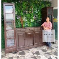 ราคา (ส่งฟรี!)ชุดวางทีวีพร้อมตู้โชว์ด้านข้าง วางทีวี+เก็บของ+โชว์ของ ไม้สักแท้โดนน้ำแล้วไม่บวมไม่ขึ้นรา ใช้นาน20ปีขึ้นไป (25439206555)