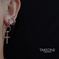 ราคา ต่างหูห่วงสแตนเลสไม้กางเขน 2 in 1 (372534314)