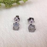 ราคา Moonstone Botanika earring ต่างหูมูนสโตนวินเทจ ตัวเรือนเงินแท้ 925 ชุบดำ (26019625084)