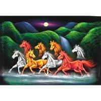 ราคา ภาพวาดบนผ้ากำมะหยี่ (ผ้าสีดำ) ภาพมงคล วาดด้วยสีน้ำ สีสะท้อนแสง สวยงาม วาดด้วยมือ ขนาด 70*100ซม. (7042760069)