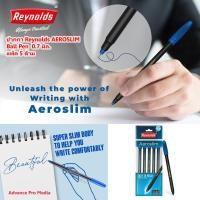 ราคา REYNOLDS ปากกาลูกลื่น 0.7 มม. รุ่น Aeroslim สีน้ำเงิน (แพ็ค 5 ด้าม) จำนวน 1 แพ็ค (42003553888)