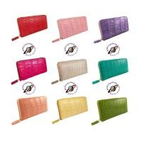 ราคา กระเป๋าสตางค์หนังจระเข้แท้ผู้หญิงใบยาว สไตล์ซิปเดี่ยวรอบ หรูหรา เลือกสีได้ ใส่เงิน การ์ด เหรียญ หนังแท้ 100 % (2309396126)