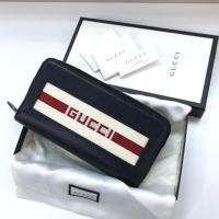 ราคา ของแท้ ยิงจริงใหม่เอี่ยม Gucci vintage web หนังลูกวัวซิปกระเป๋าสตางค์คลิปยาวขนาดใหญ่กระเป๋าสตางค์ผู้ชายสีดำ 459138 (29708132593)