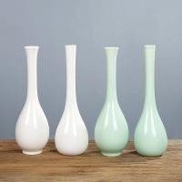 ราคา ขวดหยกพอร์ซเลนสีขาวขวดเจ้าแม่กวนอิมขนาดเล็กการจัดดอกไม้คอยาวเครื่องประดับเซรามิกศิลาดลสมัยราชวงศ์ชิงแจกันทรงยาวแบบเซนโบราณ Tedv (24834057997)