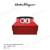ราคา Salvatore Ferragamo เข็มขัดผู้ชาย รุ่น Men's Gancini Adjustable Reversible Belt Code: 670327 771041 (24942865121)