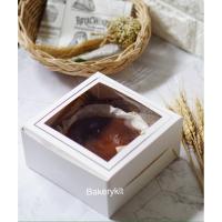 ราคา กล่องคัพเค้ก 4หลุม ใส่เค้กครึ่งปอนด์ ใส่ชีสเค้กหน้าไหม้ สีขาวเรียบหรู 1แพค3ใบ (6441265863)