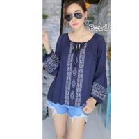 ราคา เสื้อผ้าคนอ้วน เสื้อผ้าสาวอวบ สไตล์โบฮีเมี่ยน สาวหวาน สวยมาก (364806686)