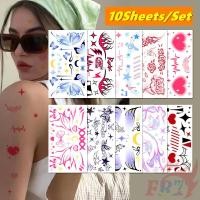 ราคา 10แผ่น/ชุด ❤ สติ๊กเกอร์รอยสักชั่วคราวเทศกาลดนตรี ❤ รอยสักกันน้ําสําหรับแขนเซ็กซี่กระดูกไหปลาร้าร่างกายศิลปะมือเท้า (25291404993)