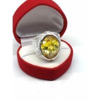 ราคา แหวนเงินแท้หัวพลอยบุษราคัมcz หน้าแหวนขนาด 2.5cm. ไซส์ 65,66 (2709059991)