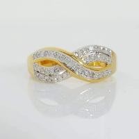 ราคา แหวนอินฟินิตี้ตัวเรือนงานทองแท้9เคเพชรแท้เหลี่ยมกุหลาบ43เม็ด22ตัง (25958719132)