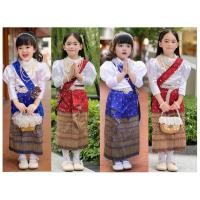 ราคา ชุดไทย ชุดไทยเด็กผู้หญิง ชุดไทยประยุกต์ ชุดไทยสไบเด็กผู้หญิง ชุดนางนพมาศ ชุดสไบ (11171462147)